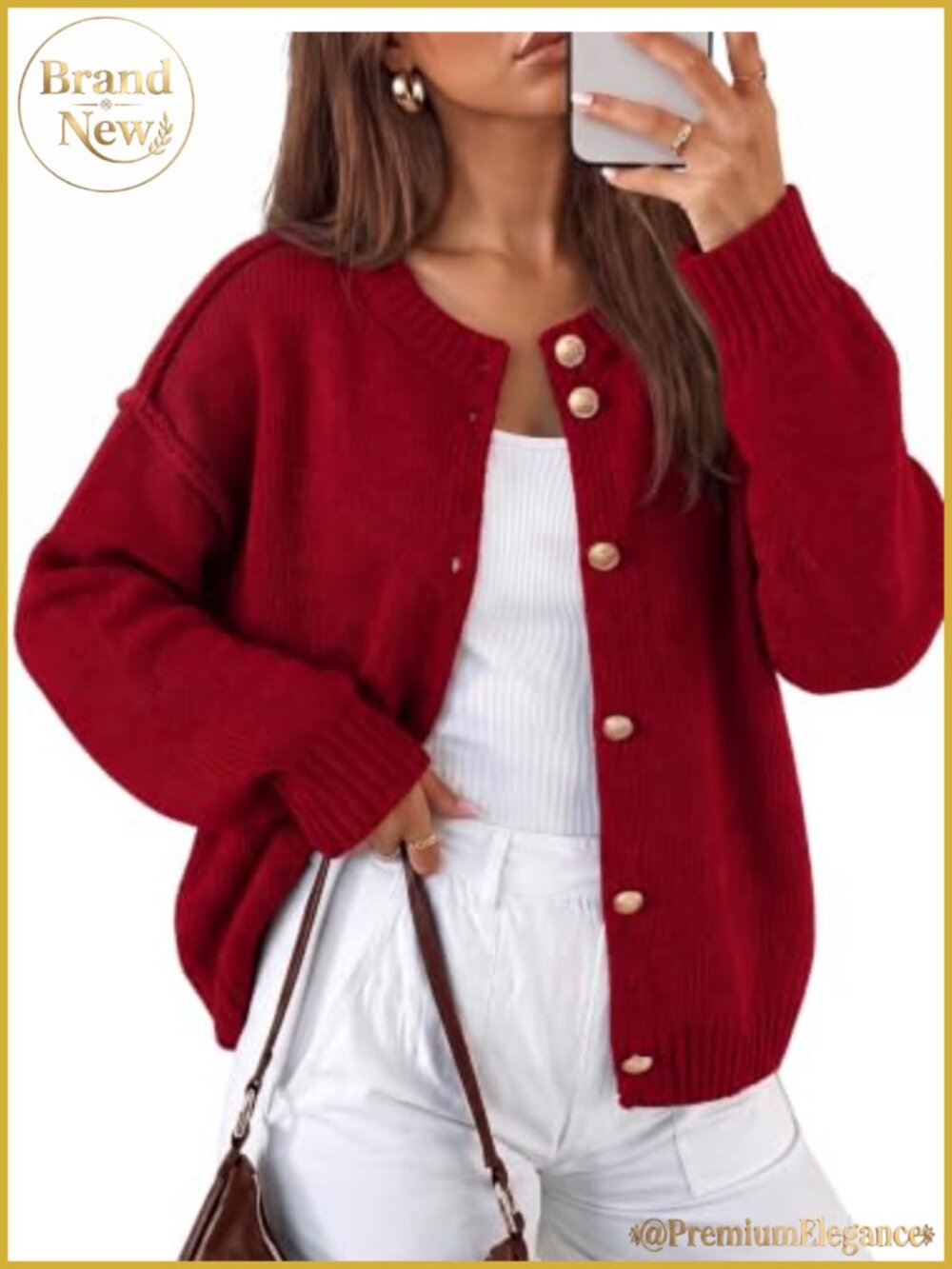 LOMON Womens Chunky Oversize Button Up Cardigan Fall Winter Knit Sweater